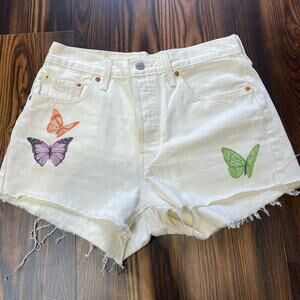 Levi’s 501 Give Me Butterflies High Rise Denim Shorts Size 29